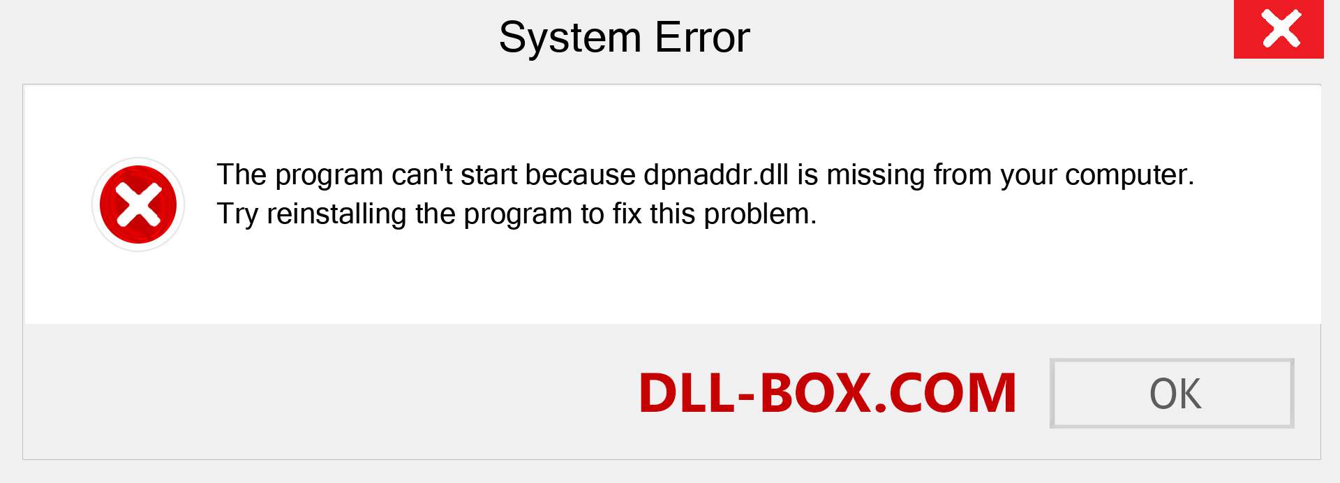  dpnaddr.dll file is missing?. Download for Windows 7, 8, 10 - Fix  dpnaddr dll Missing Error on Windows, photos, images